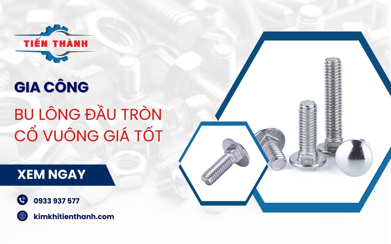 Xưởng gia công bu lông đầu tròn cổ vuông số lượng lớn