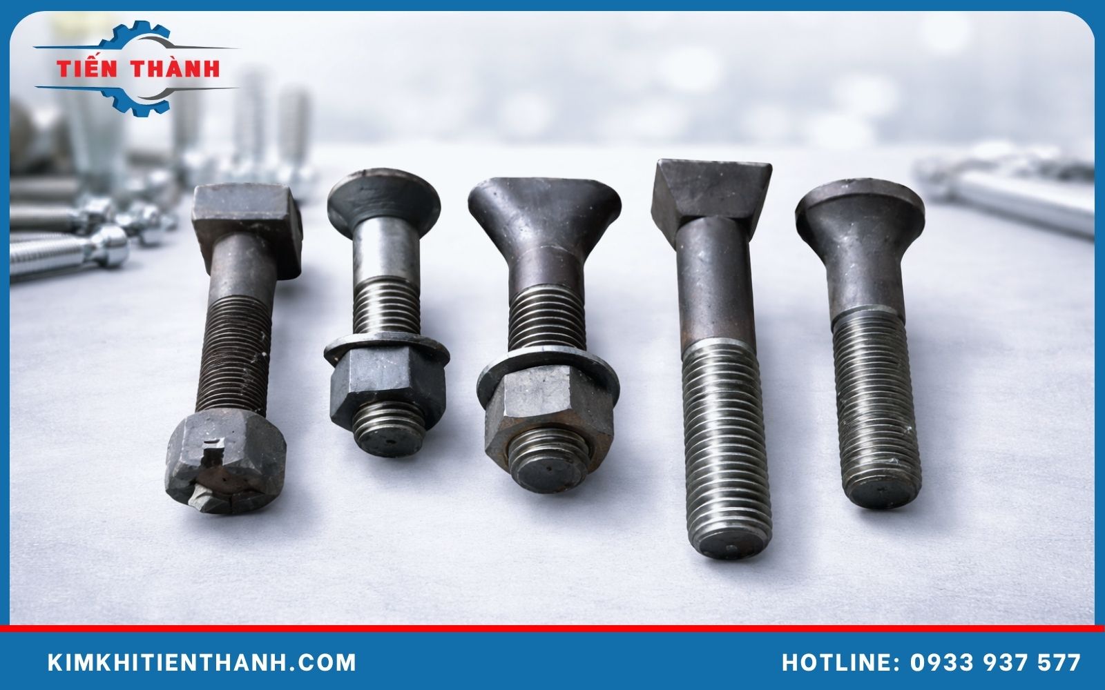 Bulong côn ngạnh kích thước tiêu chuẩn được ứng dụng nhiều nhất Bu lông côn ngạnh tiêu chuẩn