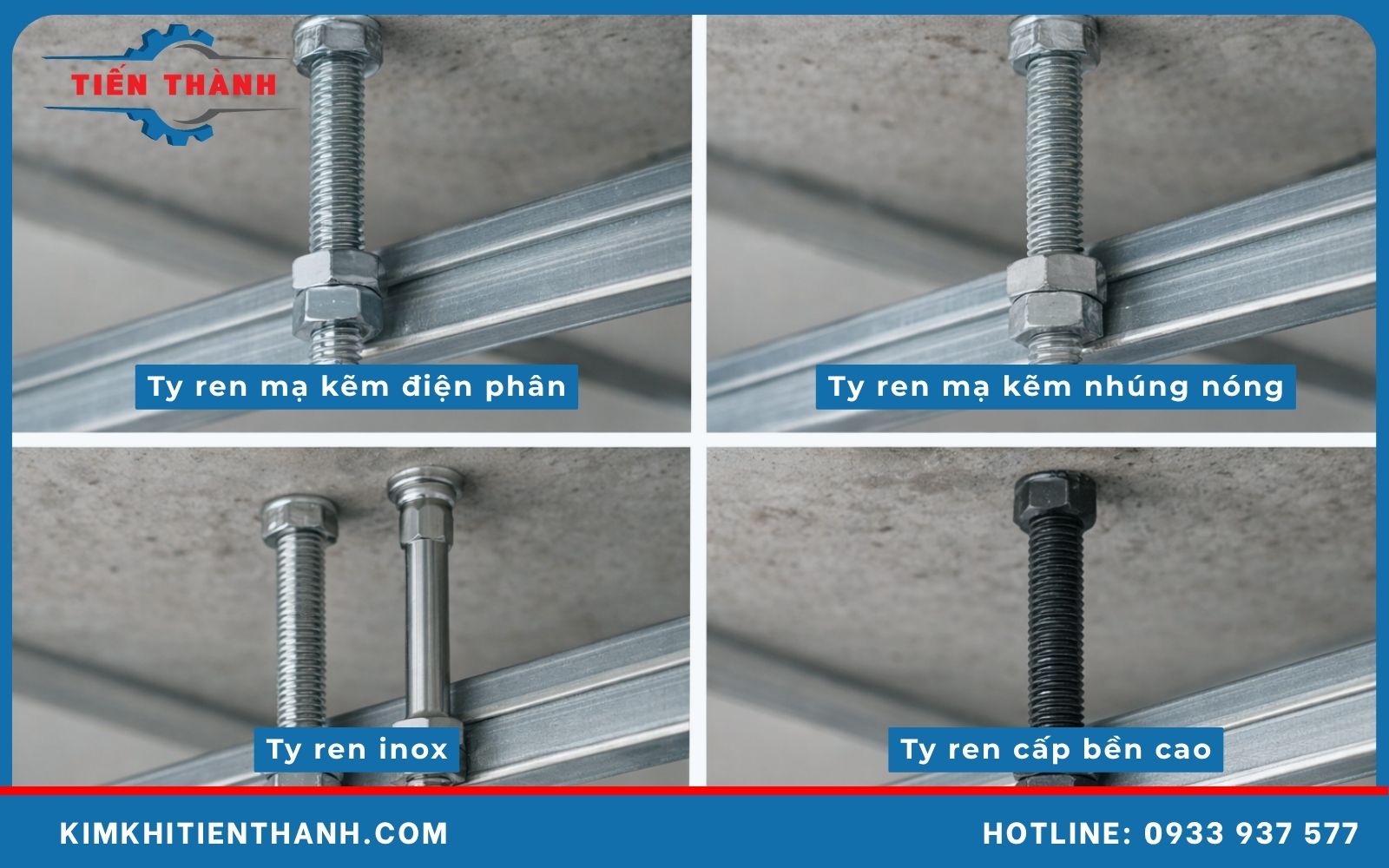 các loại thanh ren treo trần thạch cao