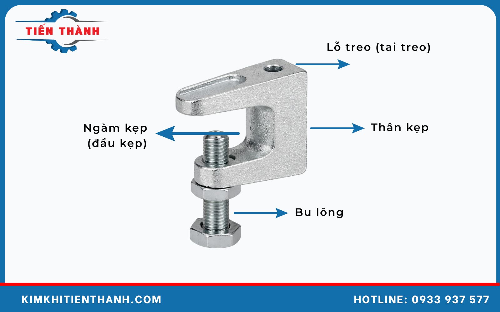 cấu tạo kẹp treo xà gồ HB2