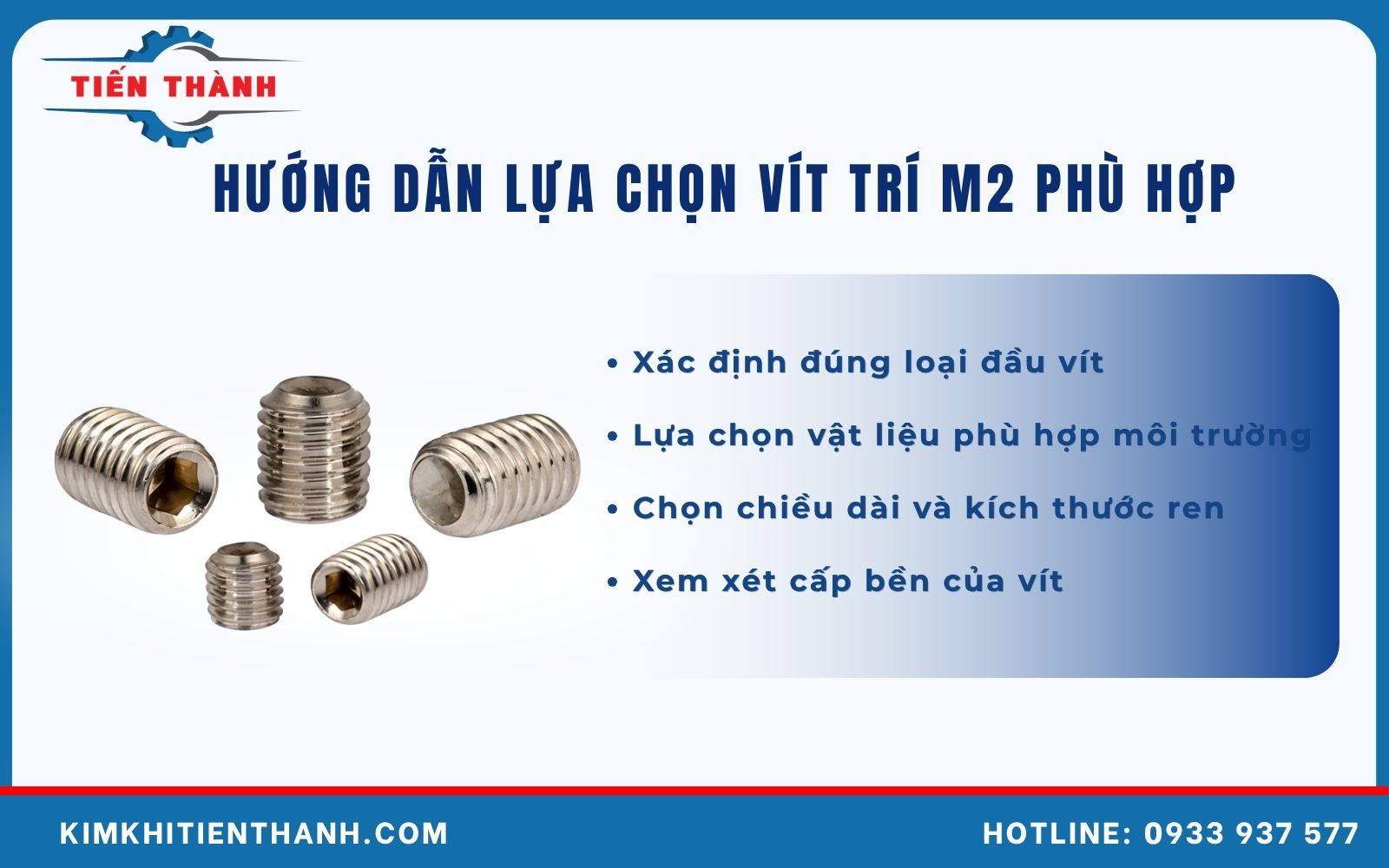 cách chọn vít trí m2