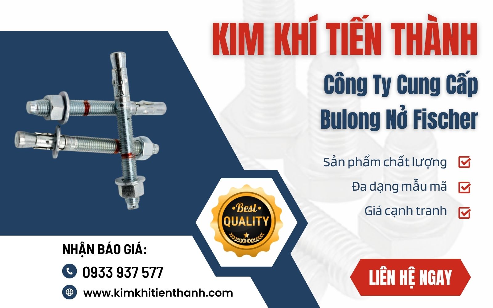 Mua bu lông nở Fischer chất lượng giá tốt tại Kim Khí Tiến Thành Kim Khí Tiến Thành - Cơ sở sản xuất bulong nở Fischer chất lượng cao, giá tốt