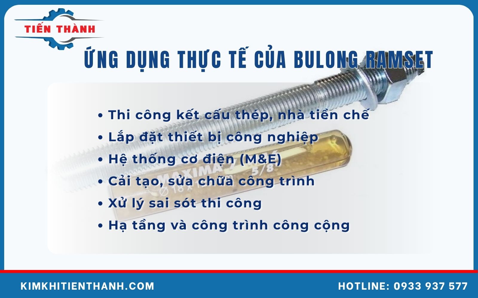 ứng dụng của bu lông ramset