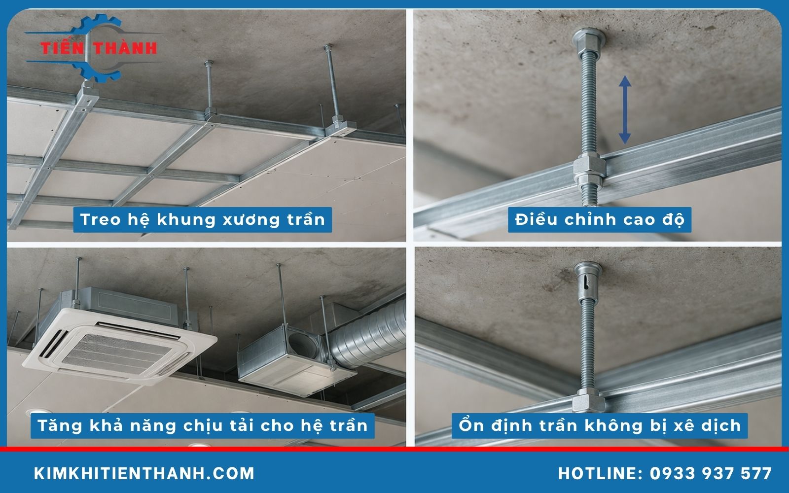 ứng dụng ty ren trong thi công trần thạch cao