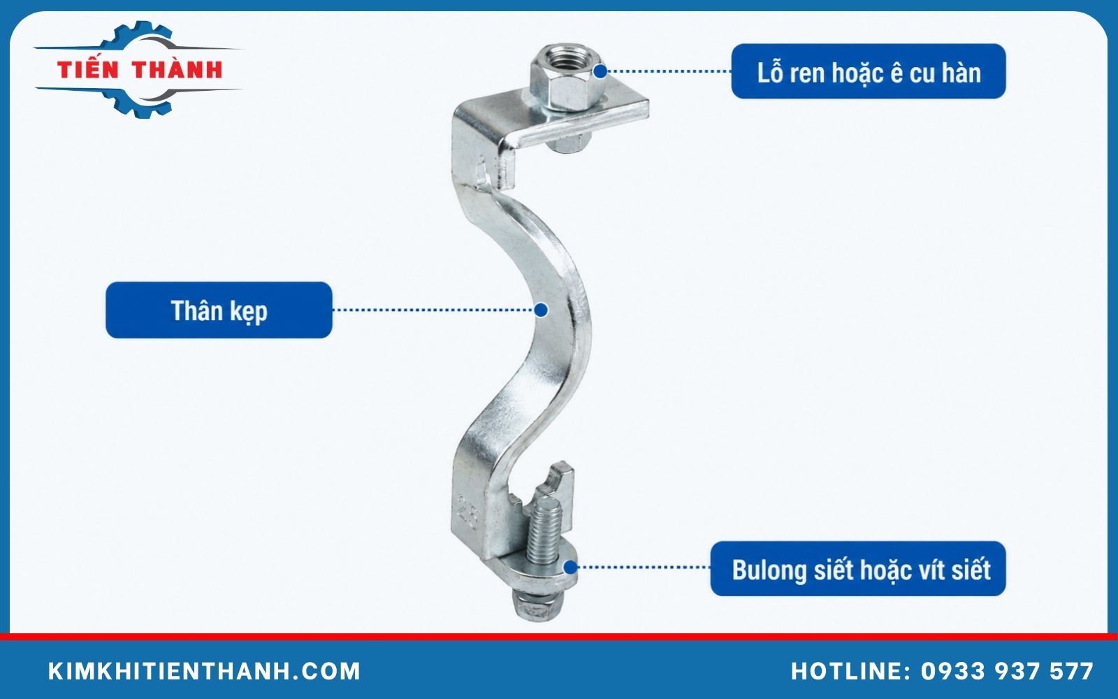 Đặc điểm cấu tạo cùm kẹp xà gồ chữ K Cấu tạo của kẹp xà gồ chữ K