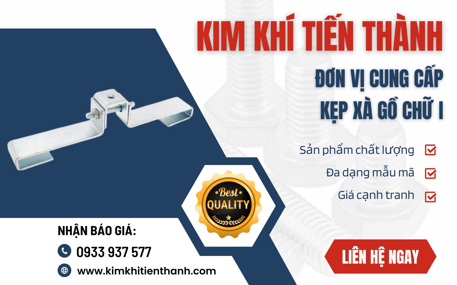 Mua kẹp xà gồ, kẹp dầm chữ I số lượng lớn giá rẻ tại Kim Khí Tiến Thành