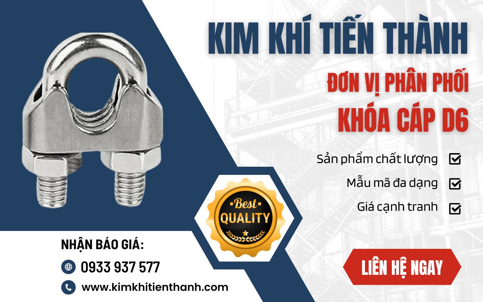 Liên hệ đặt ngay khóa cáp thép D6 chất lượng cao giá tốt tại Kim Khí Tiến Thành Gia công khóa cáp D6 chất lượng tại Kim Khí Tiến Thành