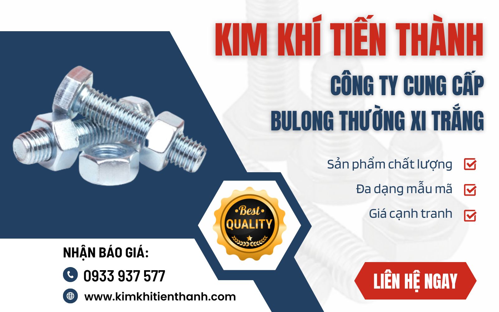 Lý do nên mua bu lông thường xi trắng tại Kim Khí Tiến Thành