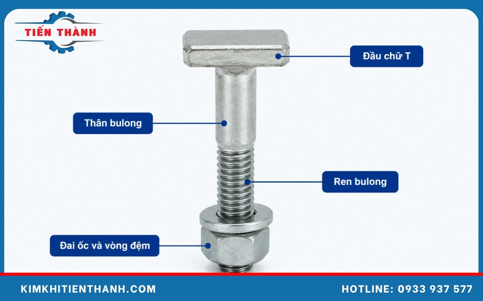 Cấu tạo của bulong neo chữ T
