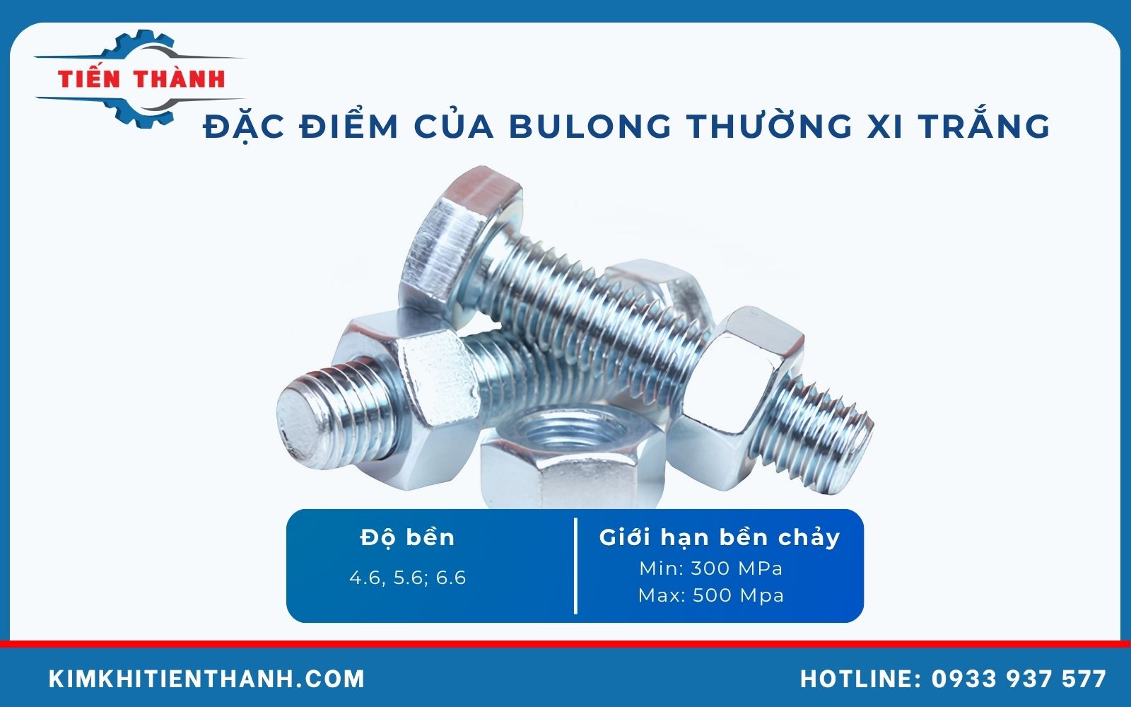 Đặc điểm của bulong thường xi trắng