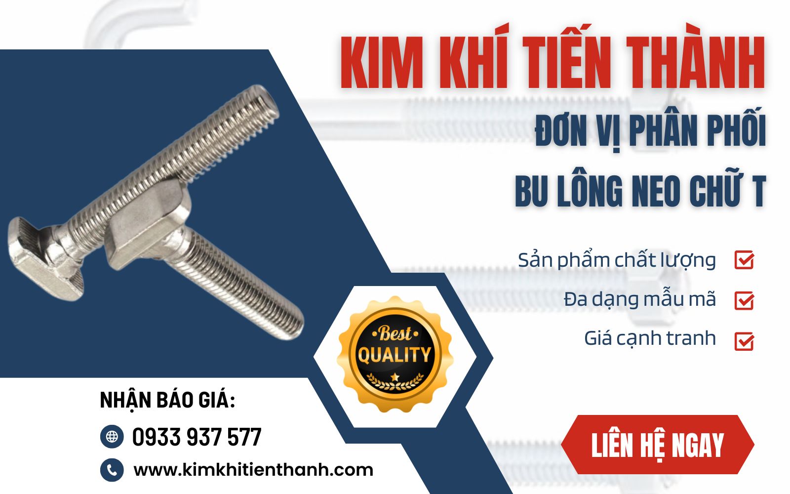 Mua bu lông neo chữ T chất lượng cao giá tốt tại Kim Khí Tiến Thành