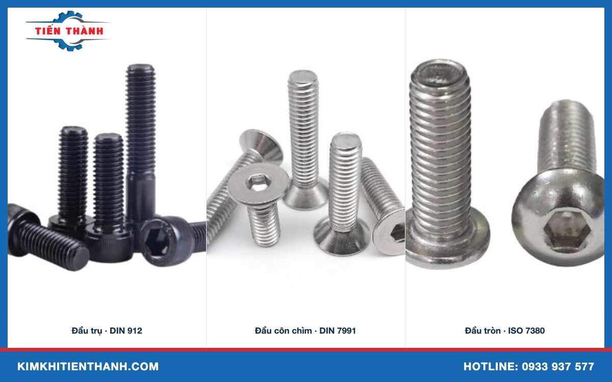 Phân loại bu lông lục giác chìm theo dạng đầu