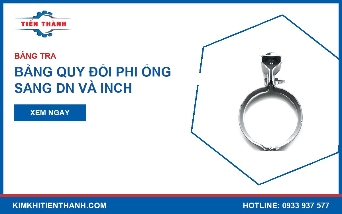 Bảng quy đổi phi ống sang DN và inch