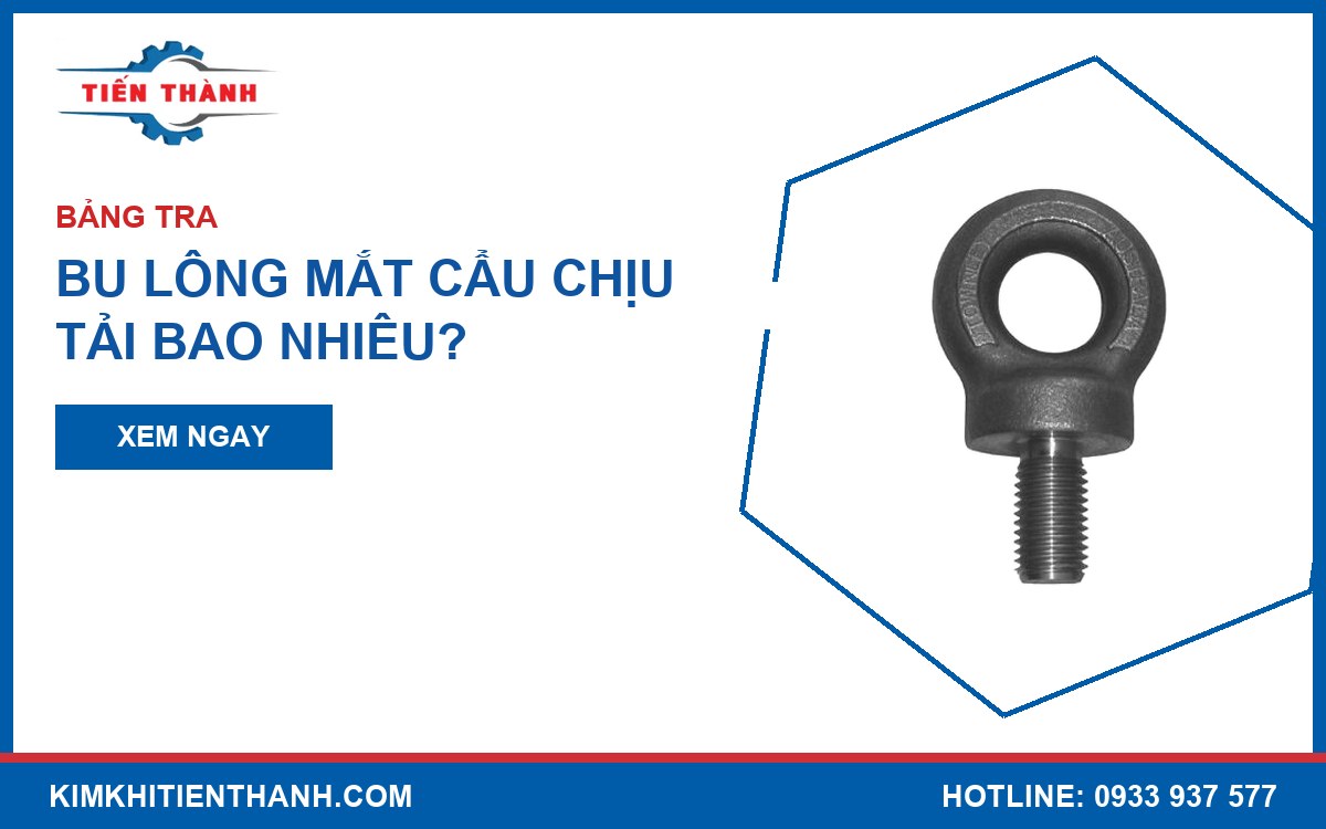 Bu lông mắt cẩu DIN 580 chịu tải bao nhiêu