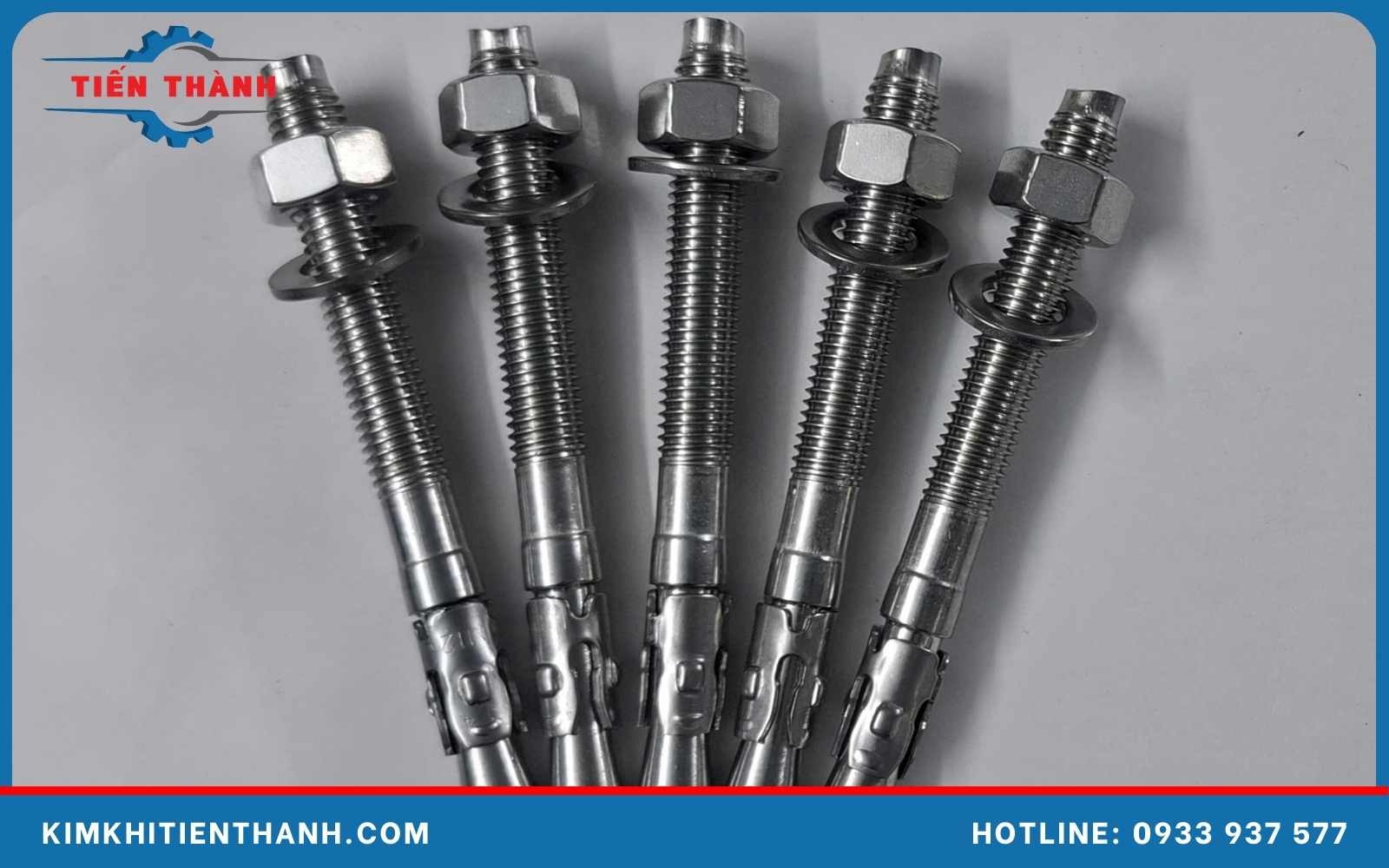Cấu tạo bu lông nở sắt gồm thân, áo nở, long đền và đai ốc