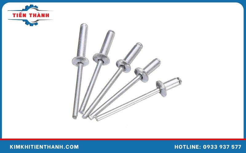 Cấu tạo đinh rút nhôm gồm mũ, thân và chuôi