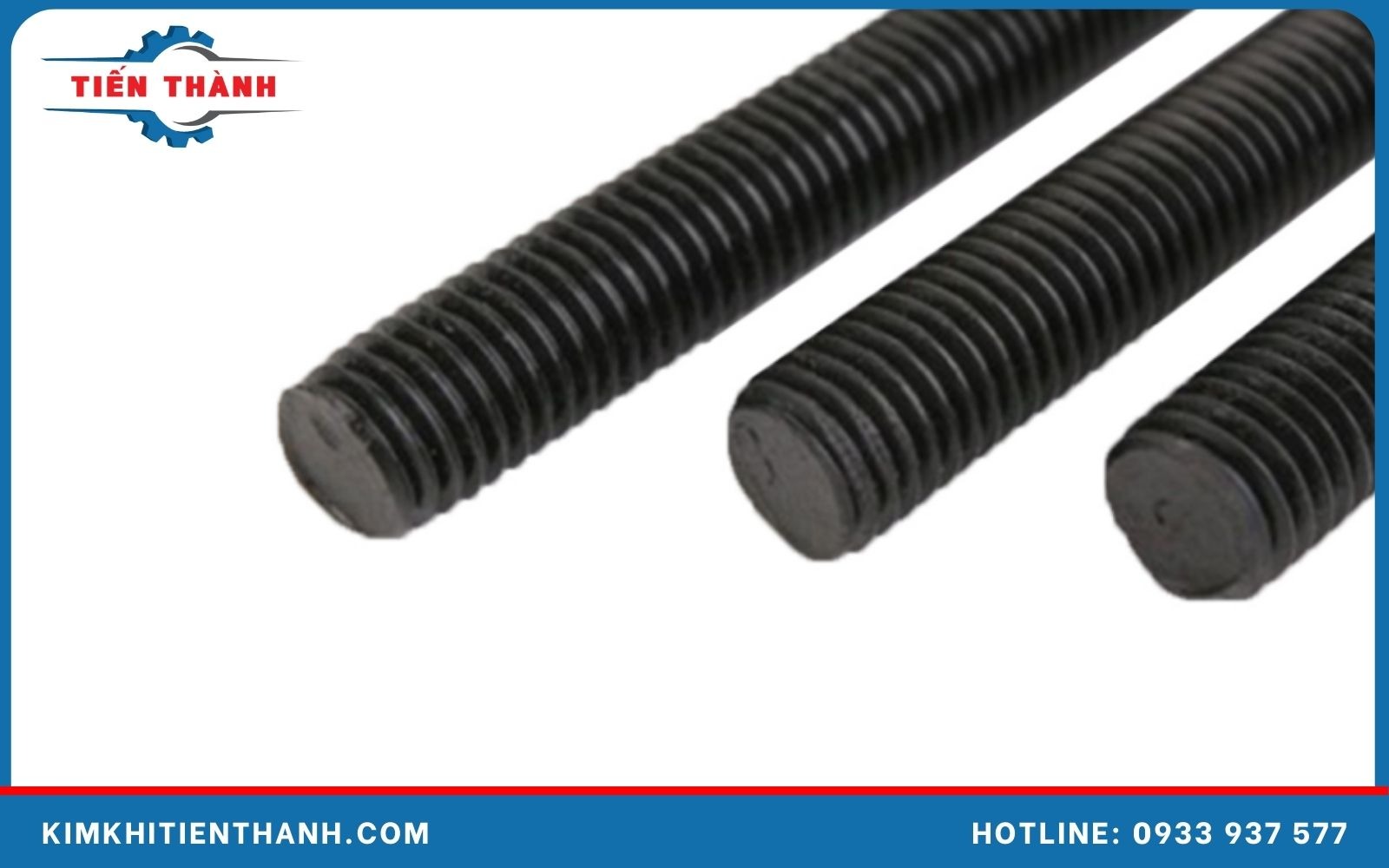 Thanh ren cấp bền 8.8 màu đen cận cảnh
