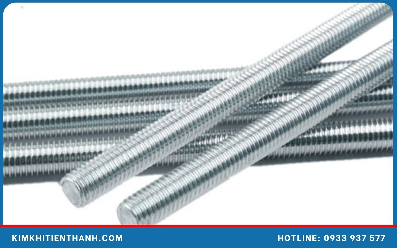 Thanh ty ren M8 mạ kẽm cận cảnh bước ren