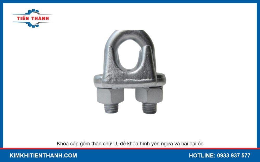 Cấu tạo khóa cáp gồm thân chữ U, yên ngựa và hai đai ốc