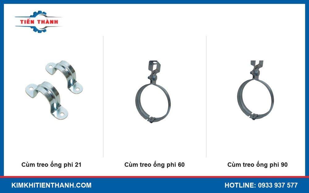 Cùm treo ống nước phi 21, phi 60 và phi 90 mạ kẽm