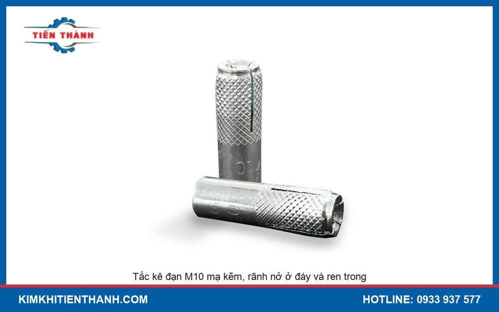 Tắc kê đạn M10 mạ kẽm có rãnh nở ở đáy và ren trong
